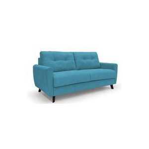 Divani.store - Callisto Schlafsofa aus weichem, wasserfestem Stoff T02 188 cm (mat. 140x197) hellblau