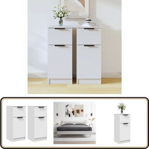 Sideboards 2 Stk. Weiß 30x30x70 cm Holzwerkstoff - Schreibtisch - Wohnzimmermöbel - Sideboard - Regal - Holzmöbel