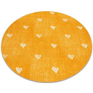 Teppich für Kinder hearts Kreis Jeans, vintage Herzen - orange orange rund 170 cm