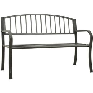 Gartenbank Grau 120 cm Stahl Vidaxl