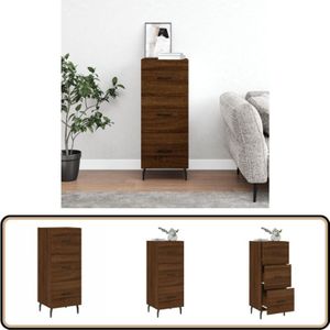 Vidaxl - Sideboard Braun Eichen-Optik 34,5x34x90 cm Holzwerkstoff - Schreibtisch - Wohnzimmermöbel - Sideboard - Regal - Eiche Optik