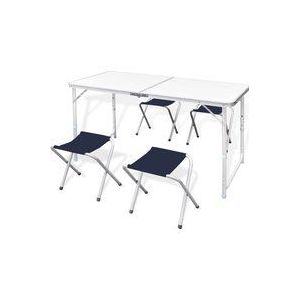 Campingtisch mit 4 Hockern Klappbar Höhenverstellbar 120x60 cm Vidaxl