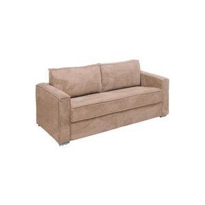 Vente-unique - Schlafsofa mit Matratze 4-Sitzer - Cord - Taupe - Liegefläche mit Lattenrost mit breiten Latten 160 cm - Matratze 18 cm - loreto