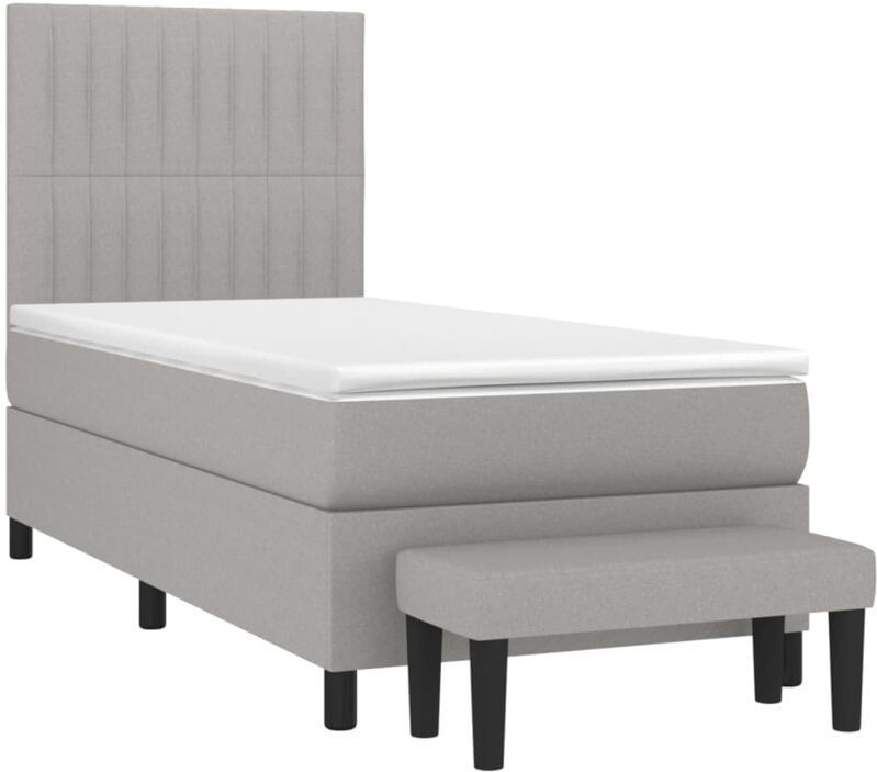 Vidaxl - Boxspringbett mit Matratze Hellgrau 90x190 cm Stoff