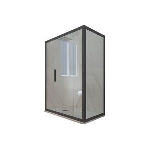 Eck-Duschkabine in pvc 80x100 Klarglas Anthrazit Deco Duo