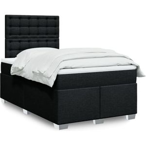 Torana - Boxspringbett mit Matratze Schwarz 120x200 cm Stoff