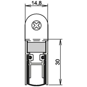 Türdichtung Schall-Ex duo L-15 ws 1-382 2-s.L.958mm Alu.silberf.HLT - 1-382-0960 - Athmer
