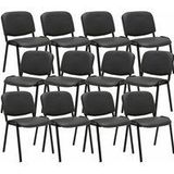 12er Set Besucherstuhl Ken Kunstleder grau
