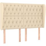 Kopfteil mit Ohren Creme 163x23x118/128 cm Stoff Vidaxl