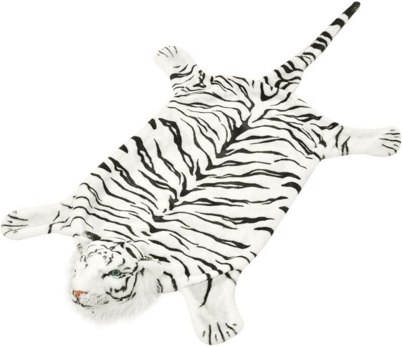 Tigerfell Teppich Plüsch 144 cm Weiß Vidaxl
