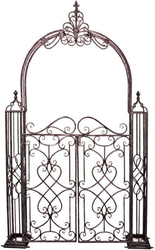 Garden Pleasure Pforte mit Rosenbogen Towada schwarz 23,5 x 150 x 245 cm