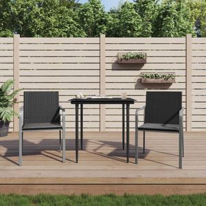 Vidaxl - Gartenstühle mit Kissen 2 Stk. Schwarz 56x59x84 cm Poly Rattan