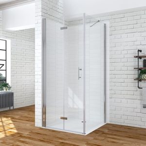 AQUABATOS Duschkabine Falttür mit Seitenwand, Duschabtrennung ecke faltbar Dusche Glastür Seitenwand, NANO-ESG Klarglas 6 mm 22. 90x90x197cm