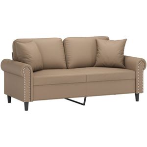Vidaxl - 2-Sitzer-Sofa mit Zierkissen Cappuccino-Braun 140 cm Kunstleder