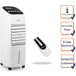 Standventilator mit Wasserkühlung Fernbedienung Timer - Wassertank 9 Liter