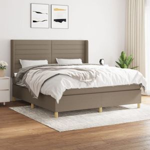 Torana - Boxspringbett mit Matratze Taupe 160x200 cm Stoff