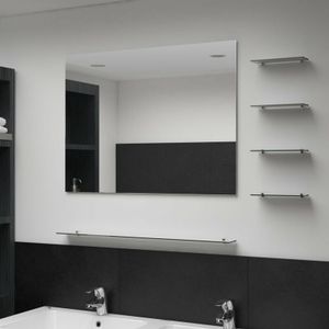 Wandspiegel mit 5 Ablagen Silbern 80×60 cm Vidaxl