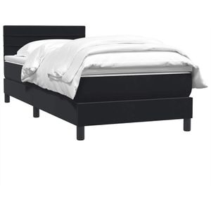 Vidaxl - Boxspringbett mit Matratze Schwarz 80x210 cm Samt
