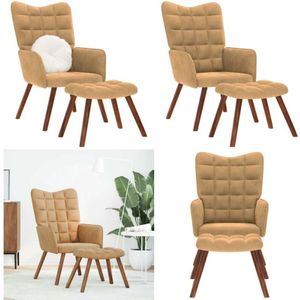 Relaxsessel mit Hocker Braun Samt - Vidaxl