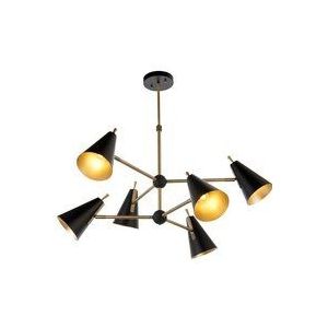 Alta Multi Arm Shade Pendel-Deckenleuchte, Matt Antik Messingplatte, Matt Schwarz - Merano