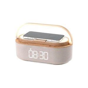 UKW-Radio, digitaler Morgenwecker mit kabelloser Aufladung, multifunktional mit USB-Ladeanschluss, Bluetooth-Lautsprecher, LED-Anzeige, Lampe mit