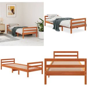 Vidaxl - Massivholzbett ohne Matratze Wachsbraun 90x190 cm Kiefernholz - Holzbett - Kiefernholzbett - Massives Holzbett - Doppelbett - Bettrahmen
