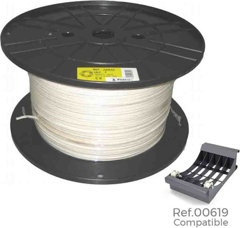 Schlauchhaspel 2x1,5mm weiß 300mts (große Haspel ø400x200mm)