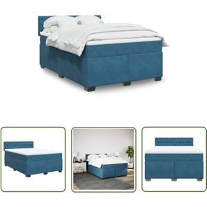 VidaXL Boxspringbett mit Matratze Dunkelblau 140x190 cm Samt