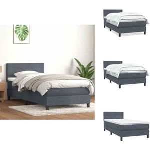 Boxspringbett mit Matratze Dunkelgrau 80x210 cm Samt - Boxspringbett - Boxspringbetten - Bett - Betten