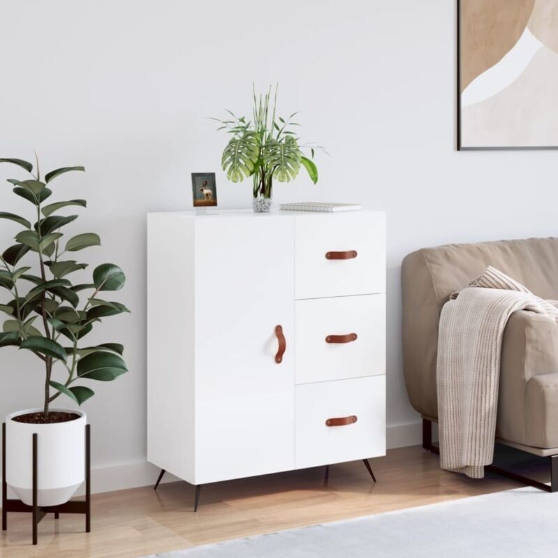 Vidaxl - Sideboard Hochglanz-Weiß 69,5x34x90 cm Holzwerkstoff