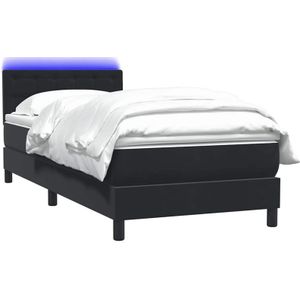 Vidaxl - Boxspringbett mit Matratze Schwarz 80x210 cm Samt
