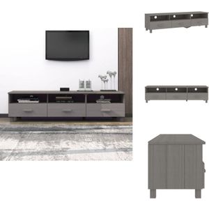 Vidaxl - TV-Schrank hamar Hellgrau 158x40x40 cm Massivholz Kiefer - TV-Schrank - Holzmöbel - Wohnzimmerschränke - Sideboard - Regal