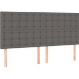 LED Kopfteil Grau 180x5x118/128 cm Kunstleder vidaXL