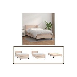 Vidaxl - Boxspringbett mit Matratze Cappuccino-Braun 80x200cm Kunstleder - Boxspringbett - Betten - Doppelbett - Kapuzenkissen - Lattenrost