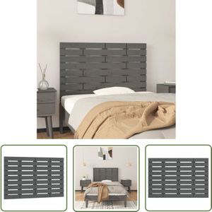 The Living Store Wand-Kopfteil Grau 81x3x63 cm Massivholz Kiefer - Holz Kopfteil - Betten Zubehör - Massives Kiefernholz - Wandmontage - Graues