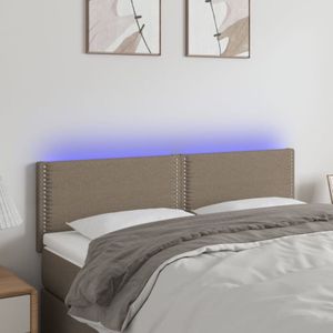 Led Kopfteil Taupe 144x5x78/88 cm Stoff