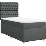 Vidaxl - Boxspringbett mit Matratze Dunkelgrau 90x190 cm Stoff