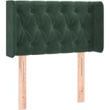 Kopfteil mit Ohren Dunkelgrün 83x16x78/88 cm Samt Vidaxl