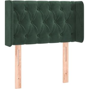 Kopfteil mit Ohren Dunkelgrün 83x16x78/88 cm Samt Vidaxl