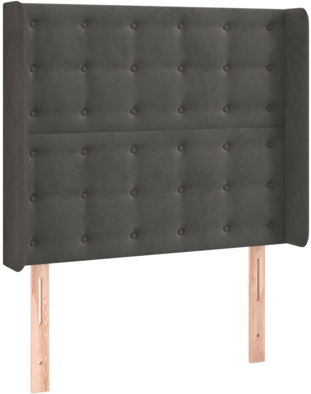 Kopfteil mit Ohren Dunkelgrau 93x16x118/128 cm Samt vidaXL