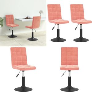 Vidaxl - Esszimmerstühle 2 Stk. Drehbar Rosa Samt - Esszimmerstühle - Drehbare Stühle - Samtstühle - Rosa Möbel - Moderne Stühle - Home & Living