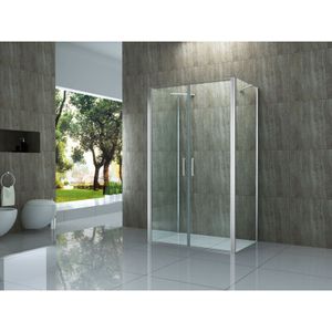 Alphabad - U-Duschkabine romo 100 (Tür) x 90 (Fix) x 195 cm - Klarglas