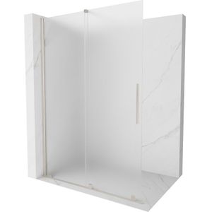 Velar Duschwand Schiebetür Walk-in 160 x 200 cm, satinierte Glas 8 mm, gebürstetes Nickel - 87 - Mexen