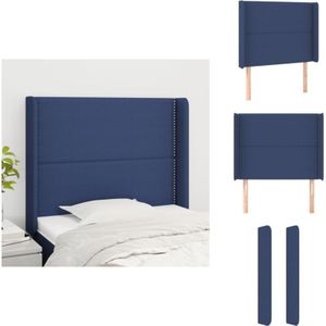 Kopfteil mit Ohren Blau 83x16x118/128 cm Stoff - Bettkopfteil - Kopfteil - Bettsofa - Blau - Stoffbezug