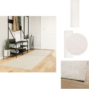 Vidaxl - Teppich Shaggy Hochflor Modern Creme 80x250 cm - Shaggy Teppich - Cremefarben - Hochflor - Wohnzimmer Teppich - Flur Teppich