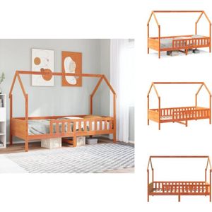Vidaxl - Kinderbett Hausbett Wachsbraun 90x200 cm Kiefer - Kinderbettgestell - Kinderbettgestelle - Kinderbett - Kinderbetten