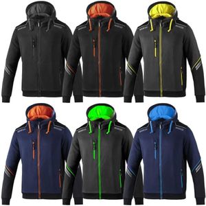Sparco Colorado Tech Arbeits-Sweatshirt mit Kapuze und durchgehendem Reißverschluss 02414 - L - Blu