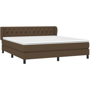 Vidaxl - Boxspringbett mit Matratze Dunkelbraun 160x200 cm Stoff