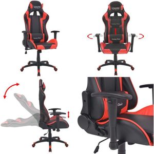 Bürostuhl Gaming-Stuhl Neigbar Kunstleder Rot - Bürostuhl - Gaming Stuhl - Drehstuhl - Arbeitsplatzsitzmöbel - Ergonomischer Stuhl - Home & Living