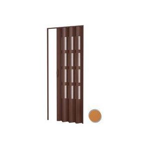 Pinto - Falttür mit Kunstglaseinsätzen in pvc mod. Sonia Douglas 82x210 cm